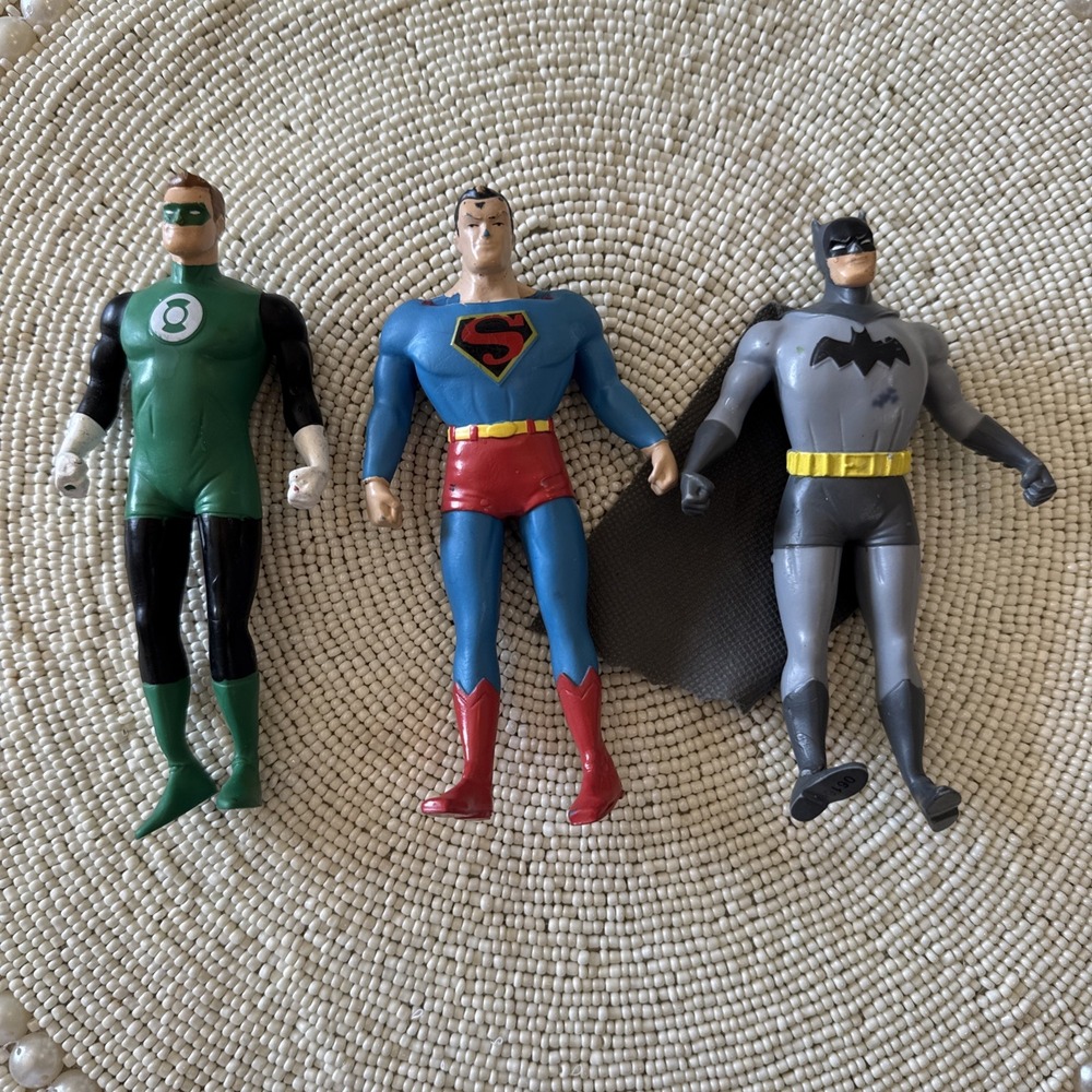 DC Comics Bendy‎ Action Figure Lot Set Of 3-Batman Superman Wonder Green Lantern